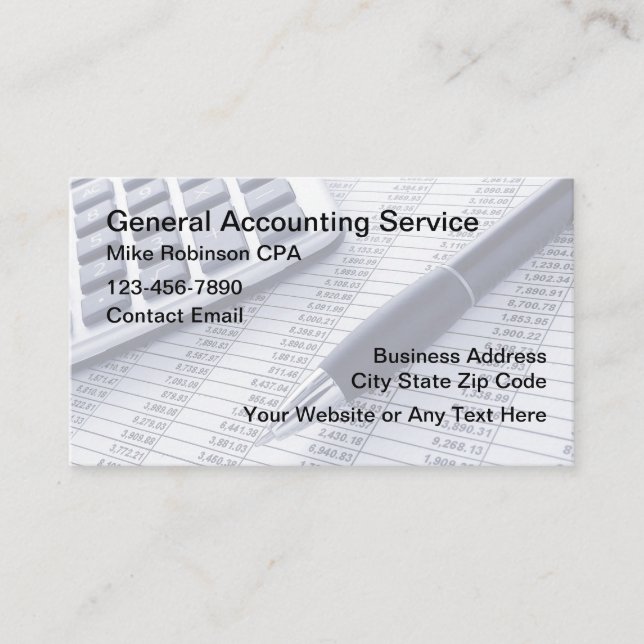 Simple Classic CPA Accountant Business Cards  (Front)