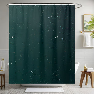 Simple Classic Dark Green Sequin Shower Curtains