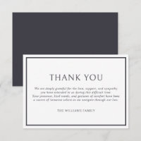 Simple Classic Dark Grey Frame Funeral Sympathy