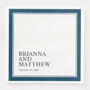 Simple Classic Double Frame in Navy Blue Napkin