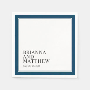 Simple Classic Double Frame in Navy Blue Napkin