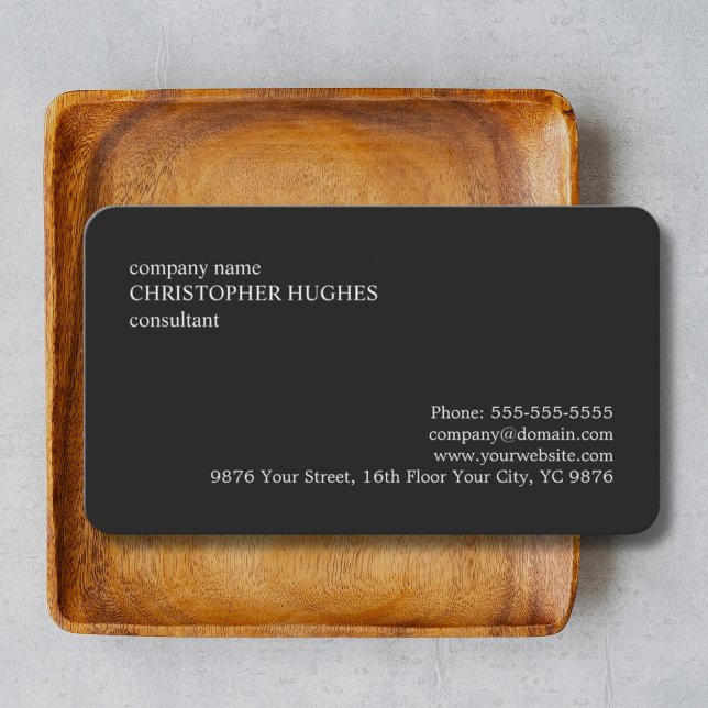 Simple Classic Elegant Black and White Consultant Business Card (Creator Uploaded)