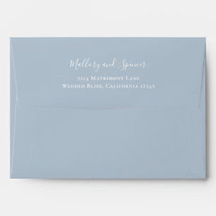 Simple Classic Elegant Dusty Blue Wedding Envelope