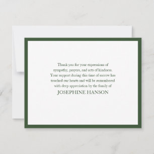 Simple Classic Elegant Floral Grief Memorial  Card