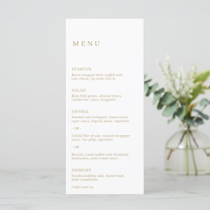 Simple Classic Elegant Gold Modern Wedding Menu