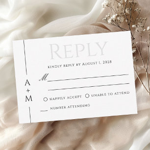 Simple Classic Elegant Monogram Wedding RSVP