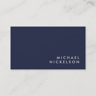 Simple Classic Elegant   Name on Dark Navy Blue Business Card