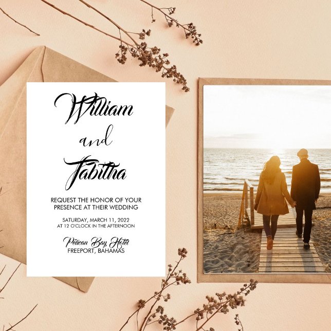 Simple Classic Elegant Photo Wedding  Invitation (Creator Uploaded)