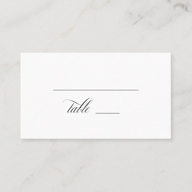 Simple Classic Elegant Wedding Flat Place Card (Front)