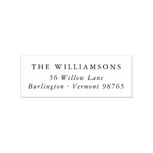 Simple Classic Family Name Return Address Rubber Stamp