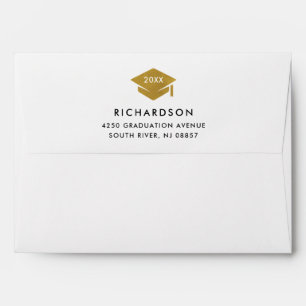 Simple Classic Faux Gold   Graduation Envelope