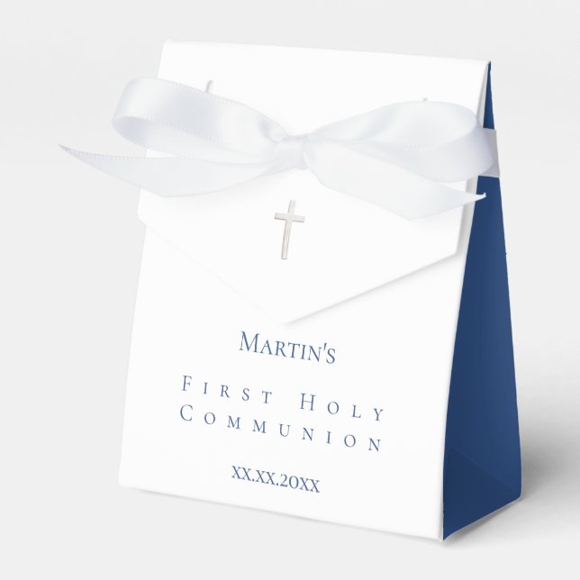 simple classic First Holy Communion Favour Box (Front Side)