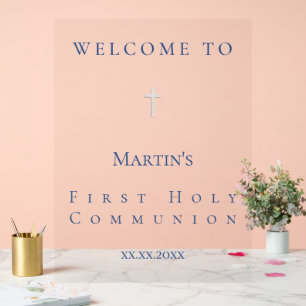 simple classic First Holy Communion welcome  Acrylic Sign