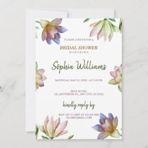 Simple Classic Floral Bridal Shower Invitation