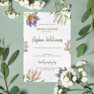 Simple Classic Floral Bridal Shower Invitation