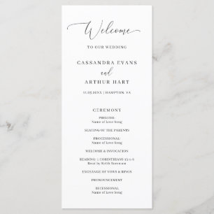 Simple Classic Formal Elegant Wedding Program
