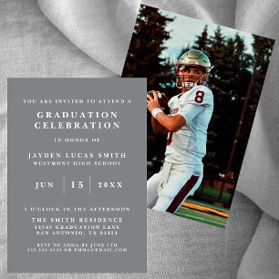 SIMPLE CLASSIC FORMAL PHOTO GRADUATION INVITATION