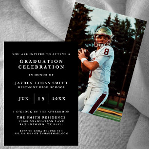 SIMPLE CLASSIC FORMAL PHOTO GRADUATION INVITATION