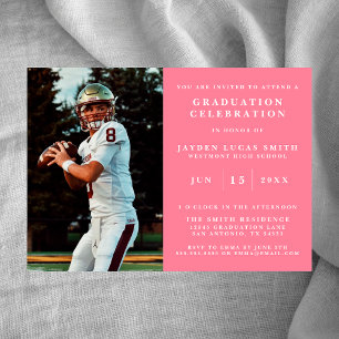 SIMPLE CLASSIC FORMAL PHOTO GRADUATION INVITATION