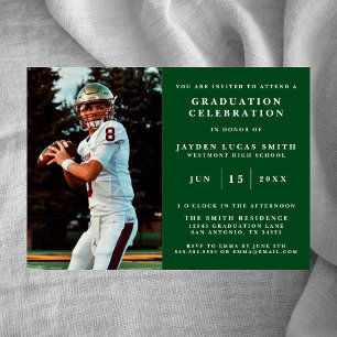 SIMPLE CLASSIC FORMAL PHOTO GRADUATION INVITATION