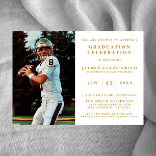 SIMPLE CLASSIC FORMAL PHOTO GRADUATION INVITATION
