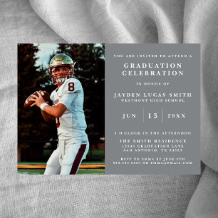 SIMPLE CLASSIC FORMAL PHOTO GRADUATION INVITATION