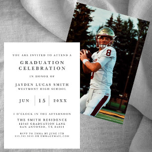 SIMPLE CLASSIC FORMAL PHOTO GRADUATION INVITATION