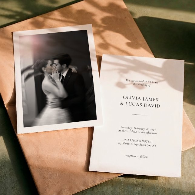 Simple Classic Formal Photo Wedding Invitation (Creator Uploaded)