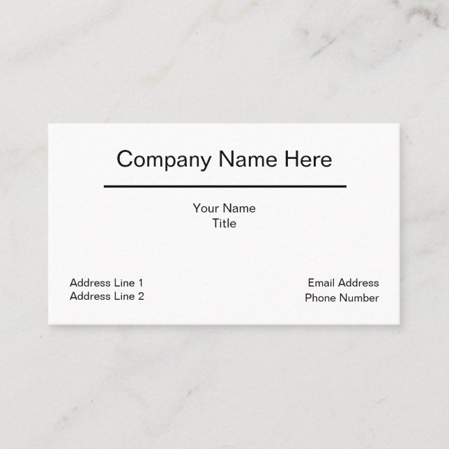 Simple Classic Generic Business Design Business Card (Front)