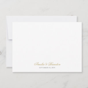Simple Classic Gold Calligraphy Script Thank You Card