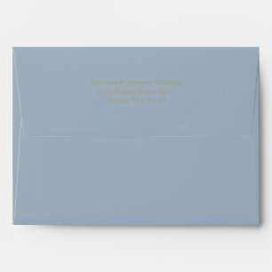 Simple classic gold dusty blue custom elegant chic envelope