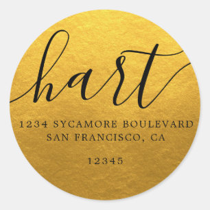 Simple Classic Gold Family Return Address Label