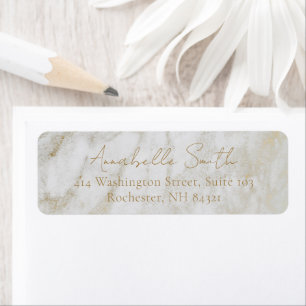 Simple Classic Gold Marble Elegant Return Address Return Address Label