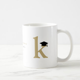 Simple Classic Grad Monogram Modern Graduation Cap Coffee Mug
