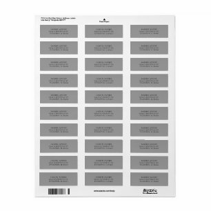 Simple Classic Grey Return Address Text Based Label