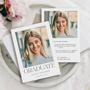 Simple Classic High School Graduation  Announcement
