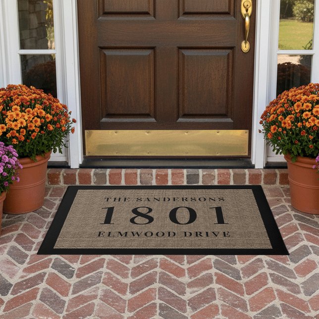 Simple Classic House Number & Address Personalised Doormat (Creator Uploaded)