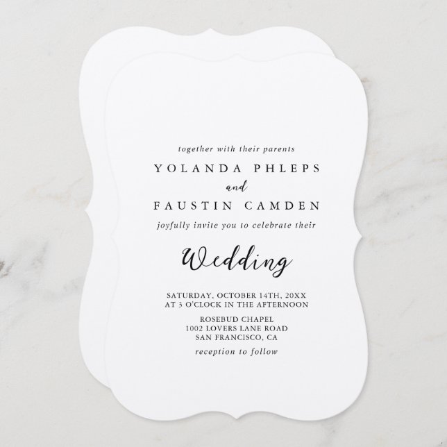 Simple Classic Kraft Wedding Invitation (Front/Back)
