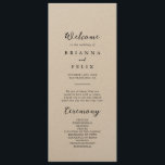 Simple Classic Kraft Wedding Program<br><div class="desc">This simple classic kraft wedding program is perfect for a rustic wedding. The simple and elegant design features classic and fancy script typography .</div>