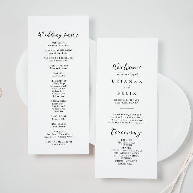 Simple Classic Kraft Wedding Program (Creator Uploaded)