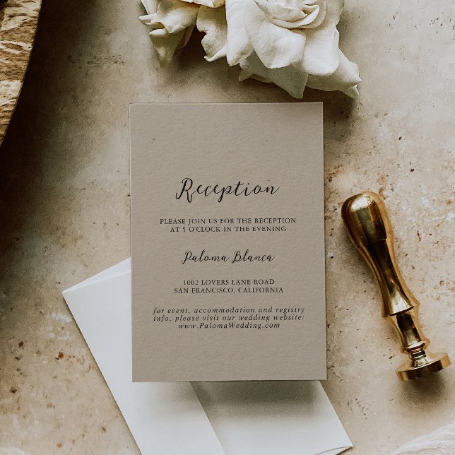 Simple Classic Kraft Wedding Reception Enclosure Card (Creator Uploaded)