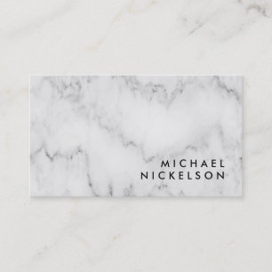 Simple Classic Masculine Name in Black on Marble Business Card