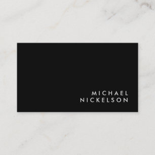 Simple Classic Masculine   Name on Black Business Card