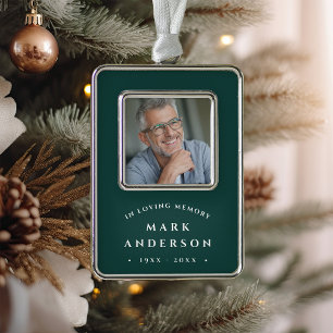 Simple Classic Memorial Photo Silver Plated Framed Ornament