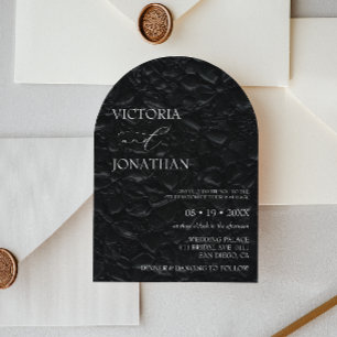 Simple Classic Minimal Black Elegant Wedding Invitation
