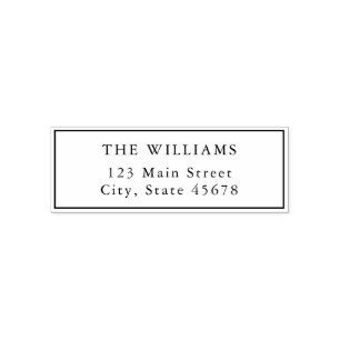 Simple Classic Minimalist Border Return Address Self-inking Stamp