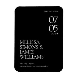 Simple Classic Minimalist Wedding Save The Date Magnet