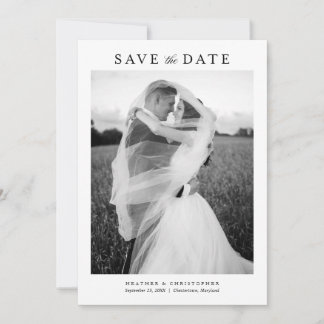 Simple Classic Modern Full Photo Wedding Save The Date