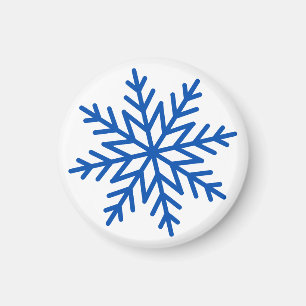 Simple Classic Modern Large Blue Snowflake Magnet