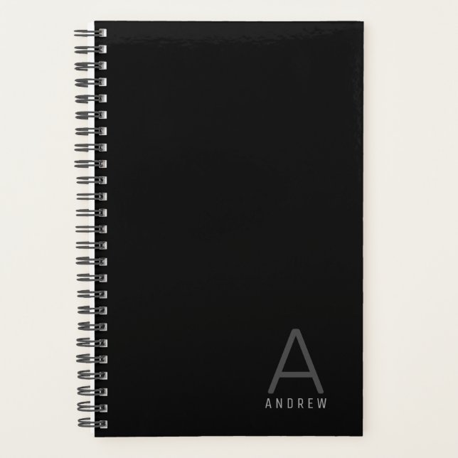 Simple Classic Modern Personalized Name Planner (Front)
